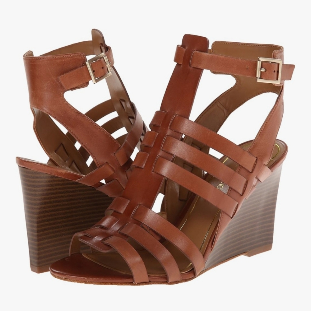 Leather Gladiator Sandal Wedge